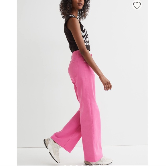 Hu0026M | Jeans | Hm Pink Wide Leg Twill Pants | Poshmark